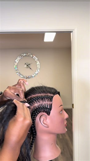 This mannequin head is a foundational practice tool used to build the skills behind polished, professional braiding results. The braiders you see online didn’t start with perfect work — they started with repetition. Practicing on a mannequin allows you to master clean parts, tension, and consistency long before working on clients. This is for aspiring braiders who want results that match what they see on social media and are willing to put in the practice required to get there. #braidinggoals #l