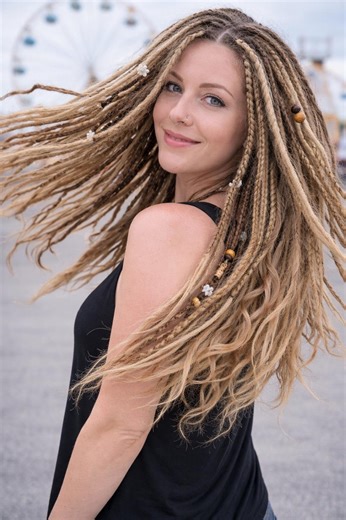 Boho Blonde Dreadlock Extensions – Textured Synthetic Dreads With Mixed Textures - Etsy