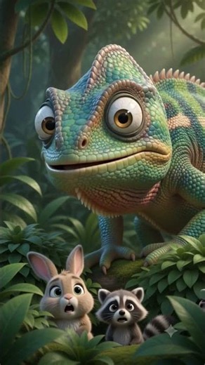 Giant Chameleon's Magical Color Change 🦎✨ | AI Animated Shorts #shorts