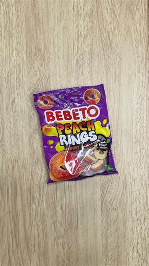 🍑 Trying Bebeto Peach Rings Candy for the First Time! | Sweet Gummy Review #satisfying #asmr #candy