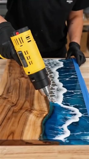 How To Make Ocean Resin Charcuterie Board - DIY Cheese Board With Epoxy Waves