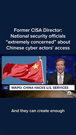 National security officials are “extremely concerned” about Chinese cyber actors’ access, after China reportedly hacked U.S. services, former CISA Director Chris Krebs says. | CNBC