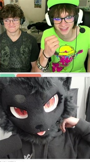 he shaved his head over me sitting down 😹... #furry #omegle