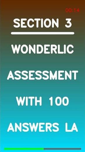 Wonderlic Assessment with 100 Answers La Latest
