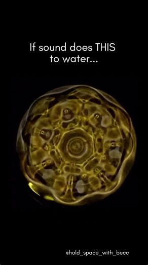 What you're watching is a mirror of what's happening inside you during sound healing. Your body is 70% water. Every cell. Every tissue. Every emotion you've ever held. When sound frequencies meet water, they don't just move it, they restructure it into sacred geometry. When you lie down for a sound bath and feel that shift you can't quite explain... this is what's happening at a cellular level. Every drop of water in your body responding to frequency. Reorganising. Returning. Healing. Visit: hol