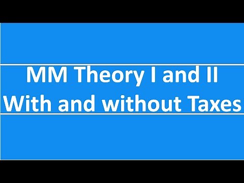 MM Proposition Theory 1 and 2 with and without Taxes