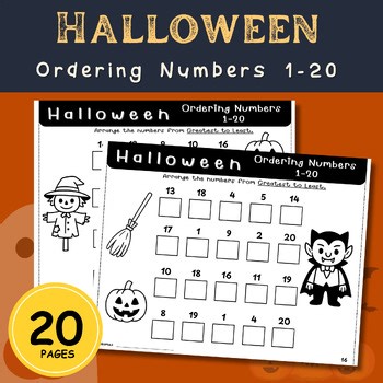 Ordering Numbers 1–20 | Halloween Themed Math Worksheets