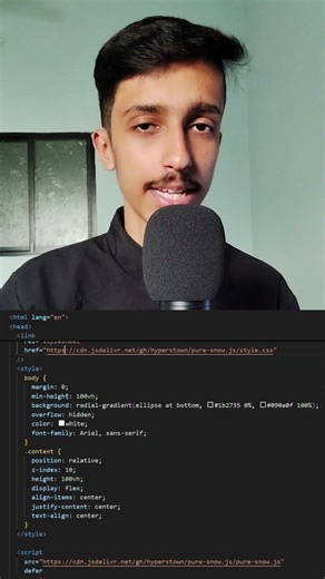 ❄ Snow Fall Effect using puresnow.js #developer #coding #csstricks #javascript #html #webdev #code