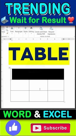 Table Split And Merge tips in word #excel #exceltricks