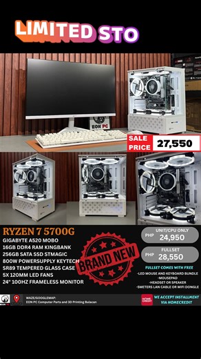 🔥𝐑𝐘𝐙𝐄𝐍 𝟕 𝟓𝟕𝟎𝟎𝐆 𝐅𝐔𝐋𝐋𝐒𝐄𝐓 𝐏𝐀𝐂𝐊𝐀𝐆𝐄!🔥 💻 Perfect for Gaming | Editing | School | Office Work ✅ Brand new parts ✅ Ready to use (Plug & Play) 🚚 FREE SHIPPING (selected areas) 🎉 LIMITED STOCKS- ORDER NOW 💳 Payment Options: ✔ Home Credit (Installment) ✔ Cash / GCash / Bank Transfer ✔ Cash on Delivery (with deposit) Message us now before stocks run out! 🔥 📍 EON PC Computer Parts & 3D Printing Bulacan | EON PC Computer Parts and 3D Printing Bulacan