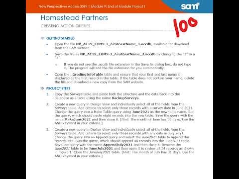 New Perspectives Access 2019 | Module 9: End of Module Project 1