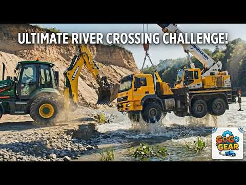 Can the Excavator save the Sunken Crane 🌊🏗️