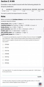 Section 2: K-NNConsider a new student record with the followin... | Filo