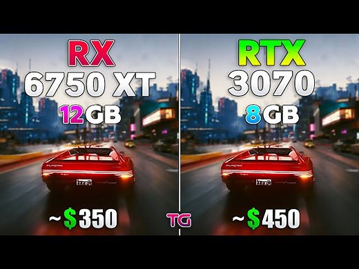 RTX 3070 vs RX 6750 XT 10游戏对比测试