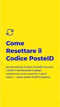 How to Reset Your PosteID Code