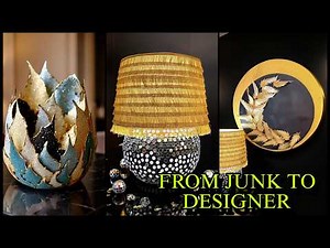 Trash to Luxury! DIY Table Lamp & Modern Wall Art from Waste | CRAFT PIXIES
