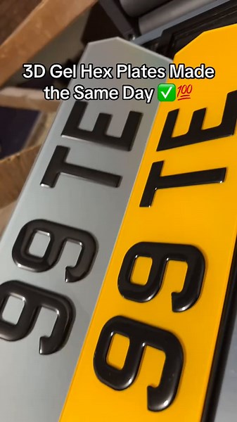 3D Gel Hex Number Plates for Cars