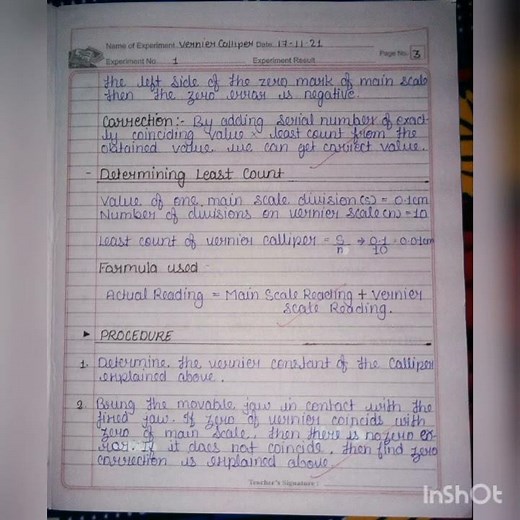 Experiment -1 USE OF VERNIER CALIPERS | class 11 physics 📒