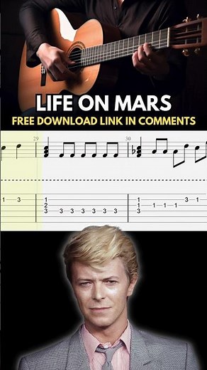Life on Mars Easy Fingerstyle Tab | Beginner Guitar Arrangement (David Bowie)