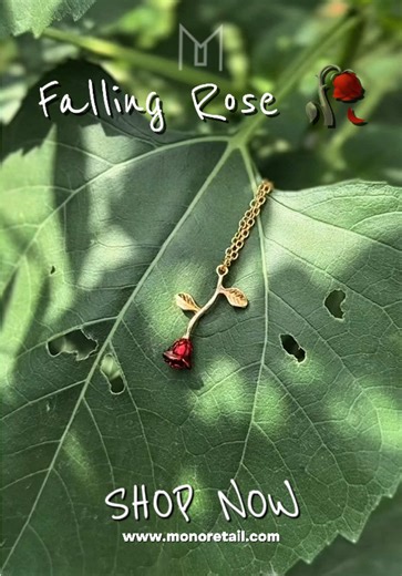 Falling Rose Pendant with Gift Card