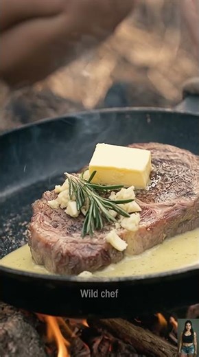 Wild Girl Cooking Steak in Jungle 🔥 ASMR Firewood Cooking