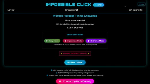 Impossible Click - Hardest Game In World by haxelgames