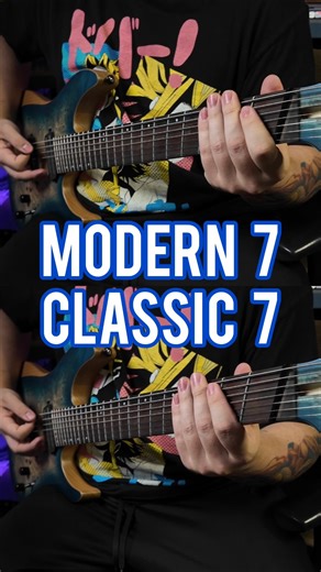 Modern Vs. Classic 7 string riff comparison🤘 #guitar #metal #comparison #7string