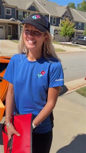 A Domino's delivery driver in a SUPERCAR! 🍕🏎️ #shorts #entertainment