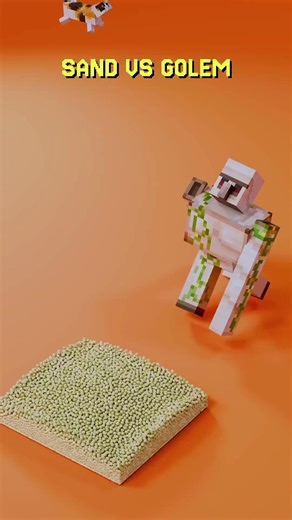Minecraft golem vs sand satisfying 3D simulation ⛱️🗿