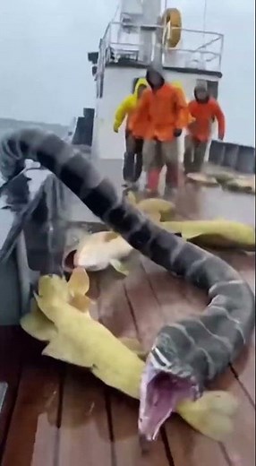 Deck Turns Deadly: Thrashing Groupers + Giant Sea Snake🐍⚠️