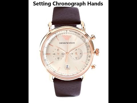 How to set Chronograph Seconds and Minute Hands on a Emporio Armani Watch