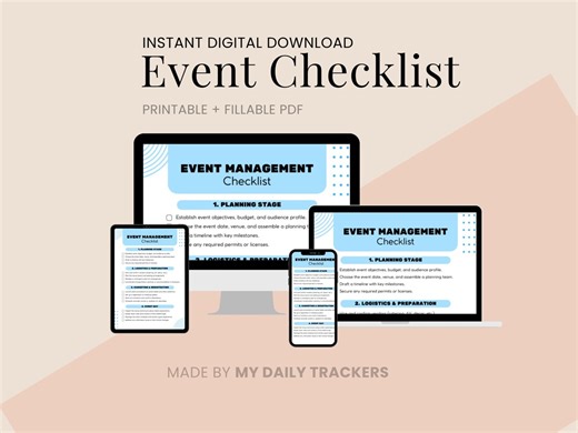 Event Management Checklist Digital Download Professional Party Planner PDF Wedding Coordinator Tool Corporate Event Organizer ADHD Friendly - Etsy