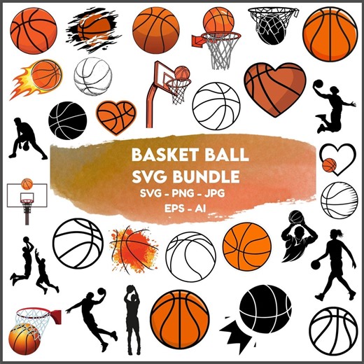 Basketball SVG Bundle: Monogram, Silhouette, Vector, Sport Designs (digital Download) - Etsy