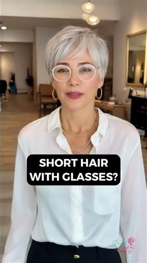 Is this the perfect pixie cut for women with glasses? 👓 #pixiecut #glassesstyle #shorthairstyle
