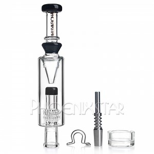 [Hot Item] 8 Inches Phoenix Star Glass Pipe Smoking Set Wholesale Matrix Perc Nectar Collector