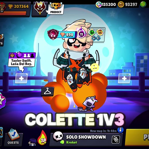 Brawl Stars Colette 1v3 Showdown Victory