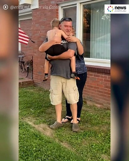 This little boy hasn't seen his grandpa in a while. His reaction reuniting him is just beautiful 😭❤️ | News.com.au