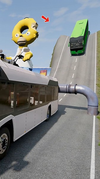 Spider Man Vs Donut Man Bus Racing