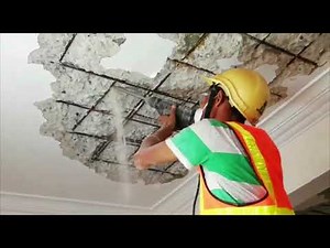 Removing Spalling Concrete Ceiling For Repair Work