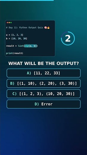 Can You Solve This Python zip() Question? 🐍🤯 | Day 11 #Shorts