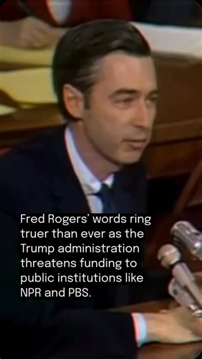 Good Good Good News on Instagram: "On May 1 1969, Fred Rogers testified before the Senate Subcommittee on Communications to express his disagreement with President Nixon’s proposal to cut federal funding for public broadcasting from $20 million to $10 million. His words ring truer than ever as the Trump administration is threatening to cut funding to public institutions like NPR and PBS. #pbs #npr #publicmedia #news #misterrogers"