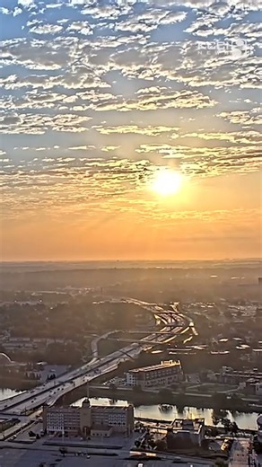 Sunrise over Des Moines on Friday, Sept. 4