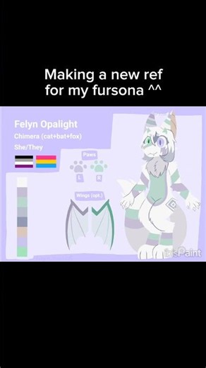 Opal's new ref sheet || #furry #art #ibispaintx