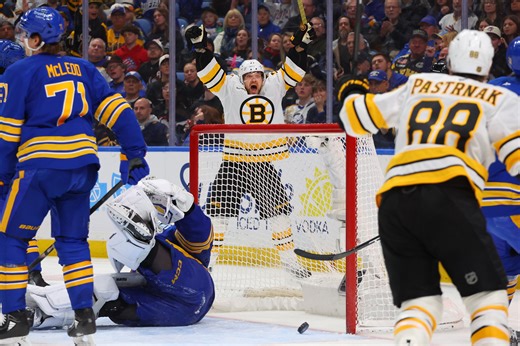 Bruins rally late to secure a huge overtime win over first-place Sabres