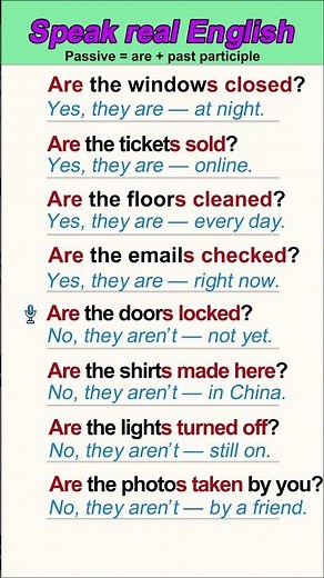 Are Passive Voice Questions & Answers | Speak Real English