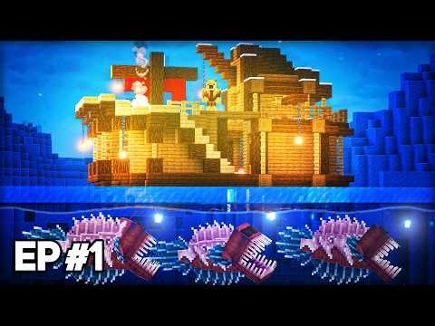 Surviving a DEADLY Frozen Ocean Only World in Minecraft