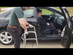 How to get into and out of a car safely using a walker