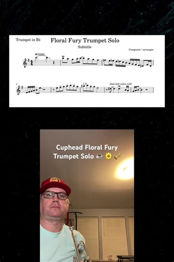 Floral Fury Trumpet Solo Transcription from Cuphead #cuphead #videogamemusic #jazz #trumpet