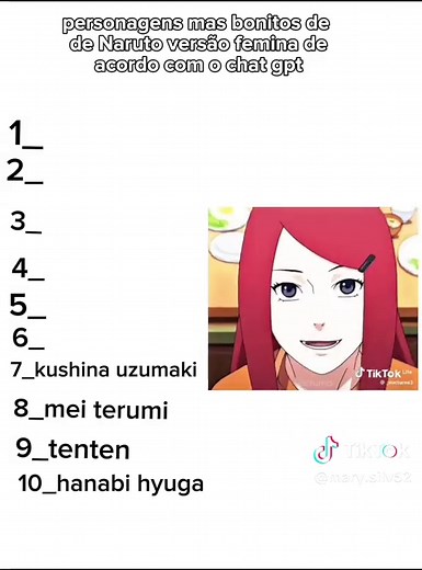 Personagens Femininas Mais Bonitas de Naruto