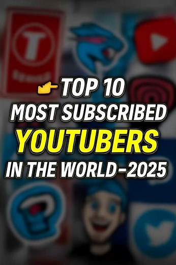Top 10 Most Subscribed YouTubers in the World – 2025 🌍🔥 #shorts #mrbeast #top10 #YouTubers2025
